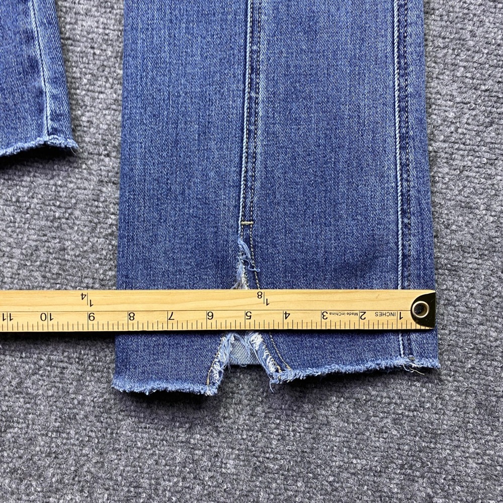 KanCan Womens High Rise Flare Jeans Blue Front Seam‎ Raw Hem KC2566D Size 7/27 - Picture 5 of 9
